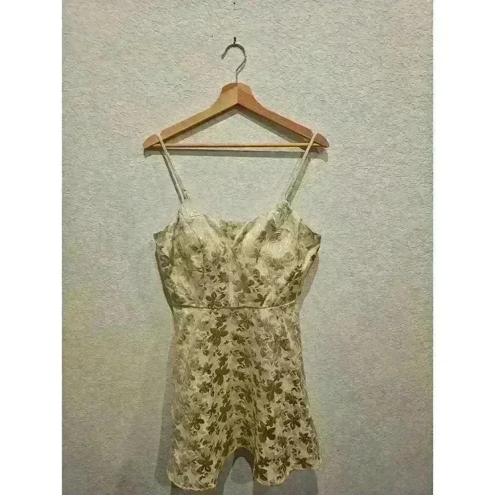 Trixxi Royal Pink tan Lined Flare  Dress. Size  Large